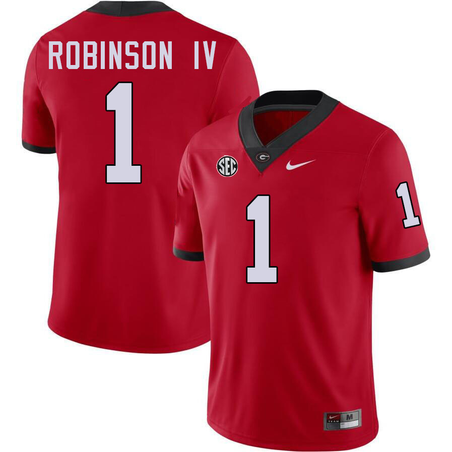 #1 Ellis Robinson IV UGA Jersey,University Of Georgia Bulldogs Football Jersey,Uniforms,Gears-Red